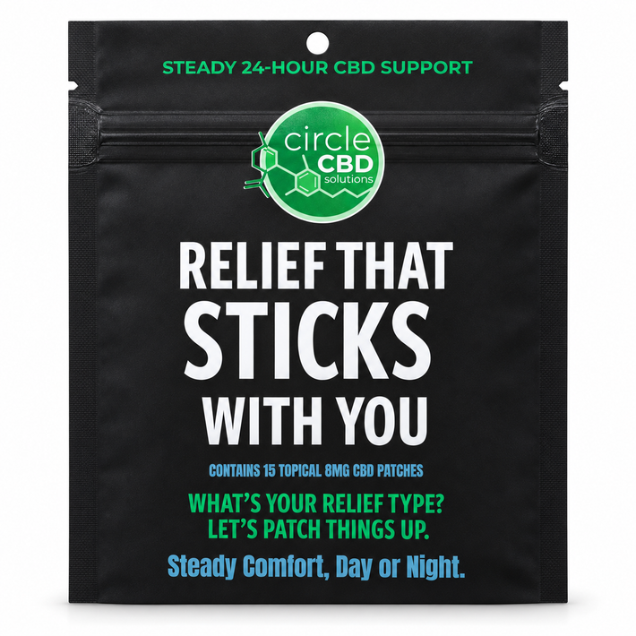Circle CBD Relief Patch - 30-Day Supply; actual pouch photograph (one pouch shown)