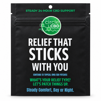 Circle CBD Relief Patch - 90-Day Supply; actual pouch photograph (one pouch shown)