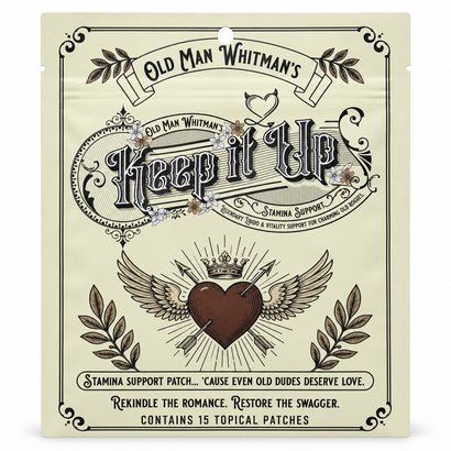 Old Man Whitman’s Men’s Vitality Patch; actual pouch photograph (one pouch shown)