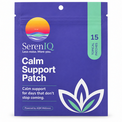 SerenIQ Calm Patch - 90-Day Supply; actual pouch photograph (one pouch shown)