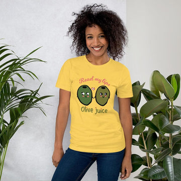 Read My Lips - Olive Juice: Short-Sleeve Unisex T-Shirt